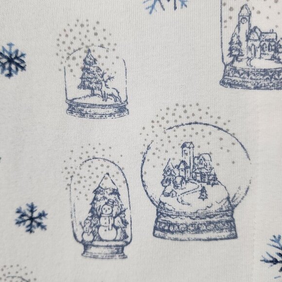 Soma sz XXL pajama top white blue snowflake snow globe Long sleeve Buttons up - Picture 5 of 11